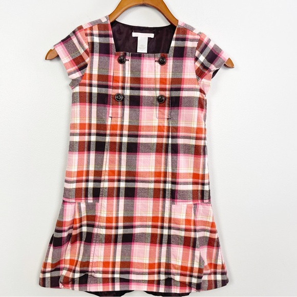 Janie and Jack Girls Plaid Dress Size 6 | Light Flannel Cotton Lined - Picture 2 of 5